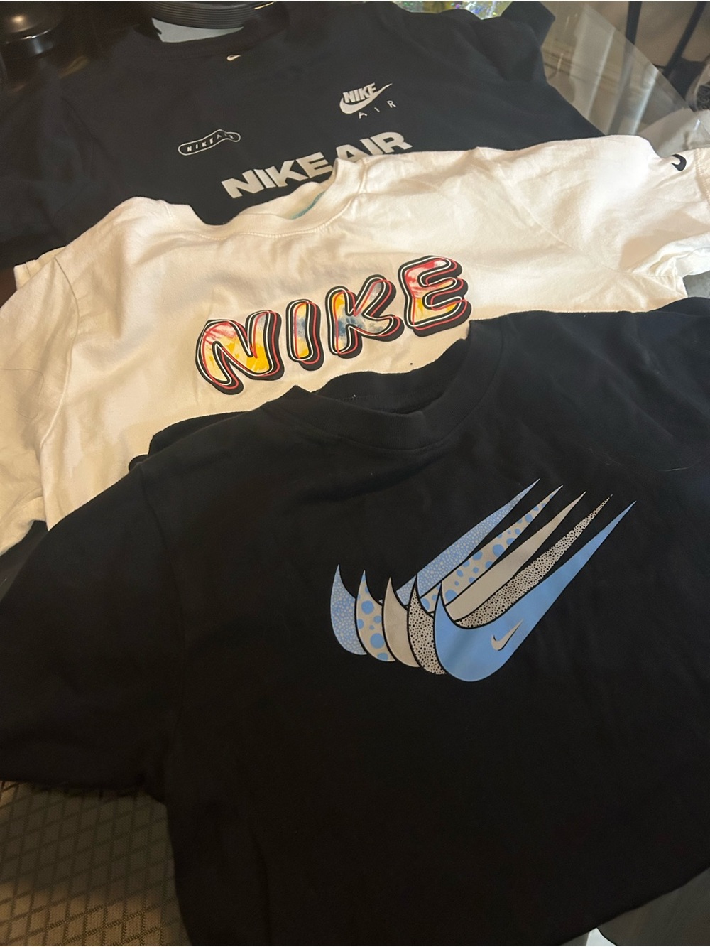 Nike Kids' Graphic Tee - Black & White, Navy Bundle of 3